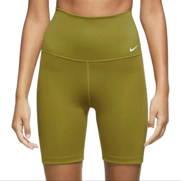 Nike Bike Shorts 7” Olive Green Women’s Size Extra Small - Picture 1 of 10